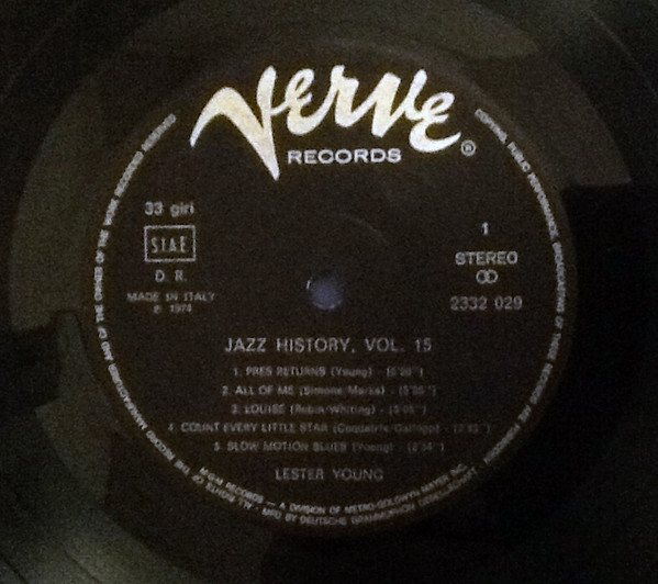 Lester Young - Jazz-History Vol. 15 | Verve Records (2632 015 S) - 2