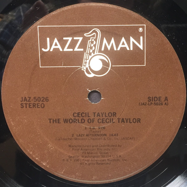 Cecil Taylor - The World Of Cecil Taylor | Jazz Man (JAZ 5026) - 3