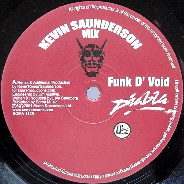 Funk D'Void - Diabla (Kevin Saunderson Mix) / (The Hacker Mix) | Soma Quality Recordings (SOMA 112R)