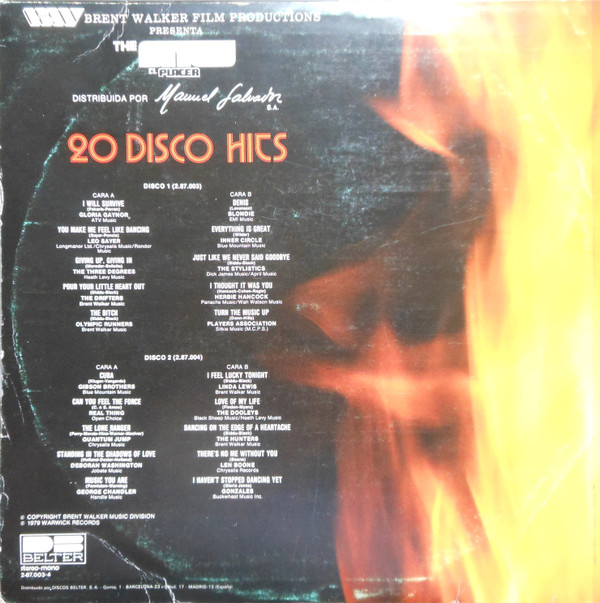Various - 20 Disco Hits Originales (Banda Sonora Original De La Pelicula The Bitch - El Placer) | DB Belter (2-87.003-4) - 2