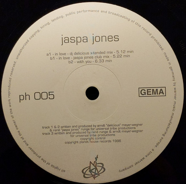 Jaspa Jones - In Love | Planet House (PH 005) - 4
