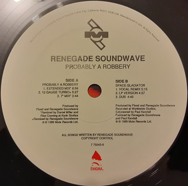 Renegade Soundwave - Probably A Robbery / Space Gladiator | Enigma Records (7 75543-0)
