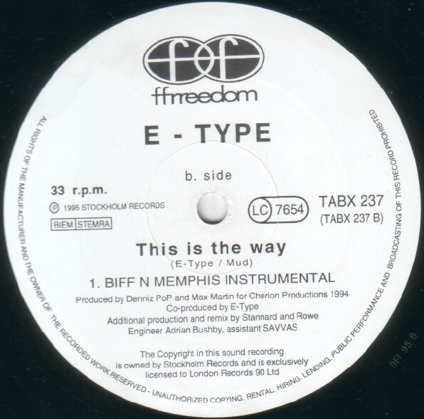 E-Type - This Is The Way | Ffrreedom (TABX 237) - 4