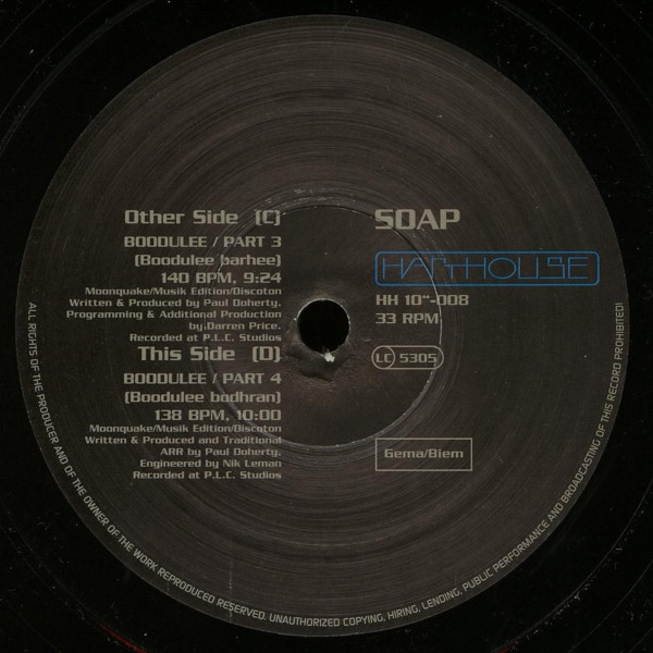 Soap - Boodulee | Harthouse (HH 10"-008) - 2