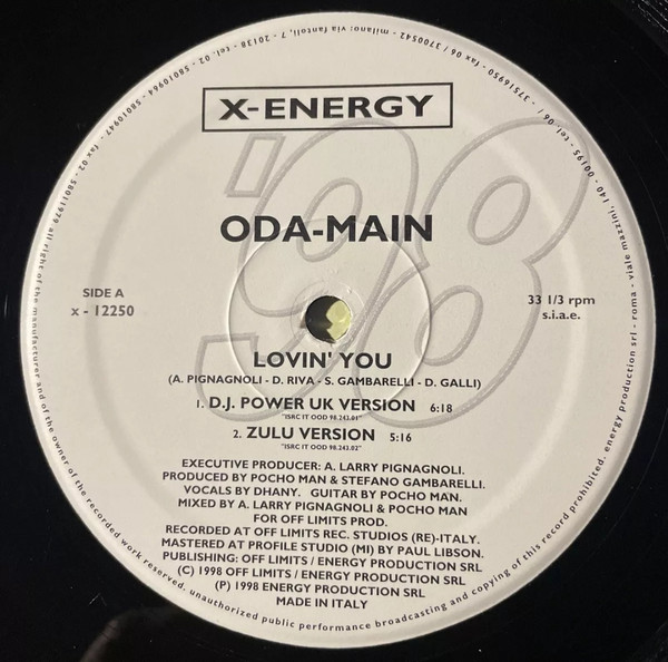 Oda-Main - Lovin' You | X-Energy Records (X-12250) - 3