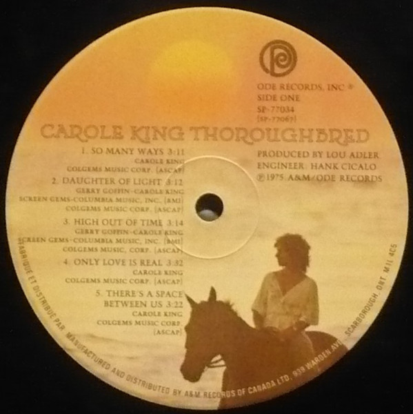 Carole King - Thoroughbred [Vinyl] | Ode Records (SP-77034) - 3