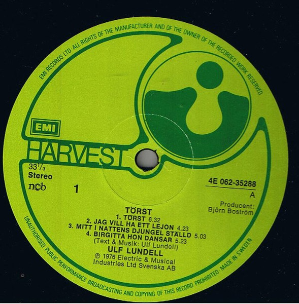 Ulf Lundell - Törst | Harvest (4E 062-35288) - 2