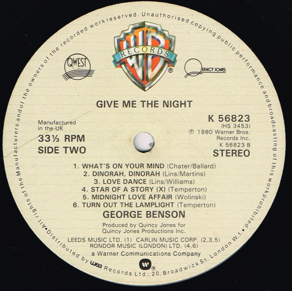 George Benson - Give Me The Night | Warner Bros. Records (K 56823) - 4 George Benson - Give Me The Night | Warner Bros. Records (K 56823) - 4