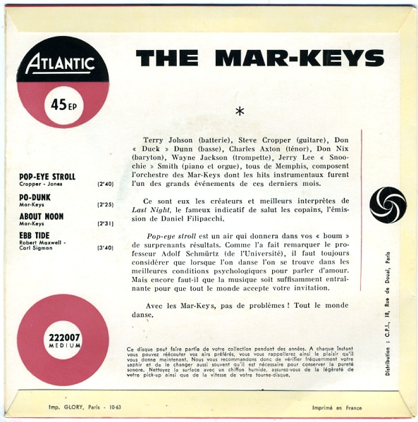 The Mar-Keys - Pop-Eye Stroll | Atlantic (222007) - 2