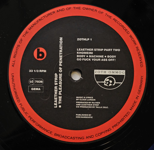 Leæther Strip - The Pleasure Of Penetration | Zoth Ommog (ZOTHLP 1) - 3