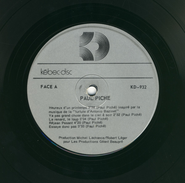 Paul Piché - À Qui Appartient Le Beau Temps? | Kébec-Disc (KD 932) - main