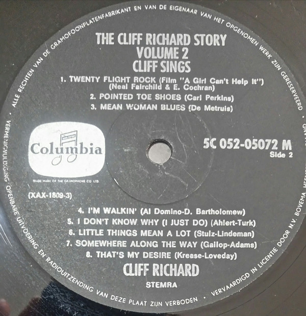 Cliff Richard - Cliff Sings - The Cliff Richard Story Vol. 2 | Columbia (5C 052-05072 M) - 3 Cliff Richard - Cliff Sings - The Cliff Richard Story Vol. 2 | Columbia (5C 052-05072 M) - 3