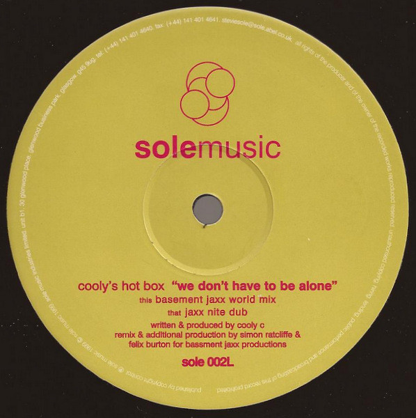 Cooly's Hot Box - We Don't Have To Be Alone | Sole Music (SOLE 002L)