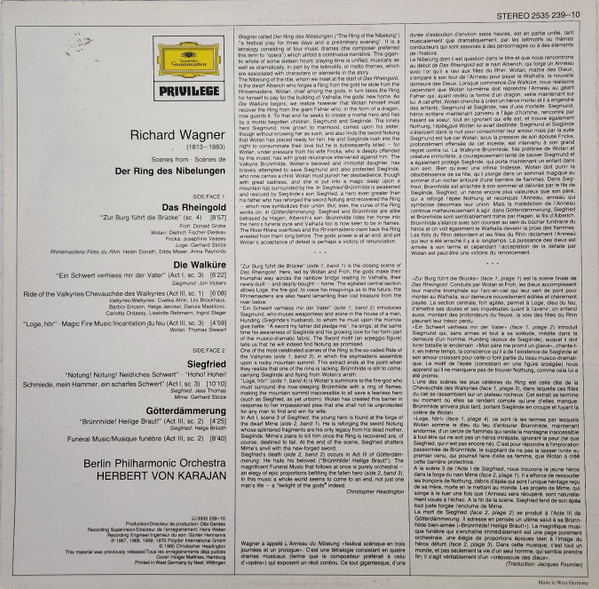 Richard Wagner / Herbert von Karajan , Berliner Philharmoniker - Scenes From "The Ring" | Deutsche Grammophon (2535 239) - 2