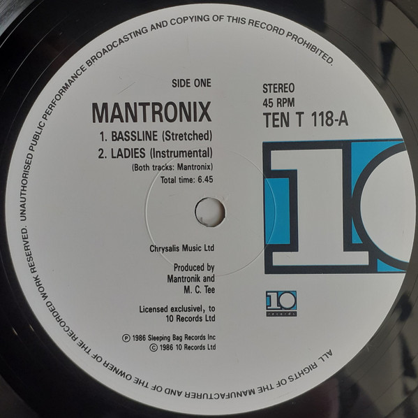 Mantronix - Bassline | 10 Records (TEN T 118) - 3 Mantronix - Bassline | 10 Records (TEN T 118) - 3