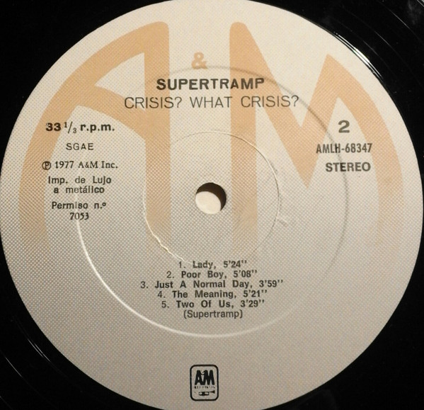 Supertramp - Crisis? What Crisis? | A&M Records (AMLH 68347) - 4