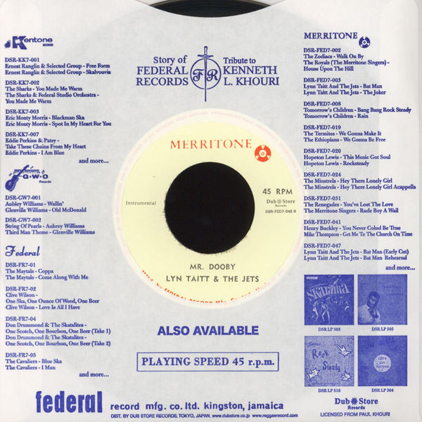 Ernie Smith / Lynn Taitt & The Jets - Tell Me Why / Mr. Dooby | Merritone (DSR-FED7-045) - 2 Ernie Smith / Lynn Taitt & The Jets - Tell Me Why / Mr. Dooby | Merritone (DSR-FED7-045) - 2