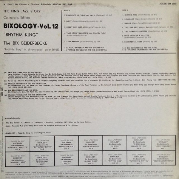 Bix Beiderbecke - Bixology "Rhythm King" | Joker (SM 3568) - 2 Bix Beiderbecke - Bixology "Rhythm King" | Joker (SM 3568) - 2