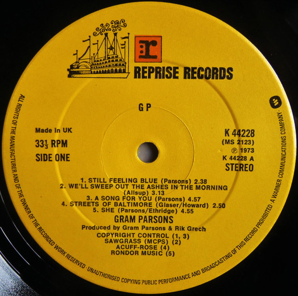 Gram Parsons - GP | Reprise Records (K 44228) - 4 Gram Parsons - GP | Reprise Records (K 44228) - 4