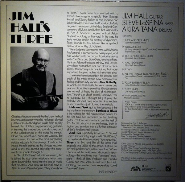 Jim Hall - Jim Hall's Three | Concord Jazz (CJ-298) - 2 Jim Hall - Jim Hall's Three | Concord Jazz (CJ-298) - 2