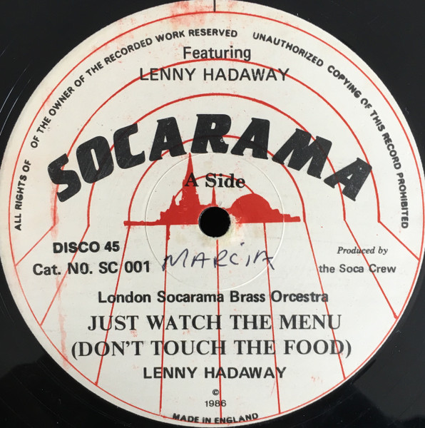 London Socarama Brass Orchestra - Just Watch The Menu (Don't Touch The Food) | Socarama (SC 001) - main