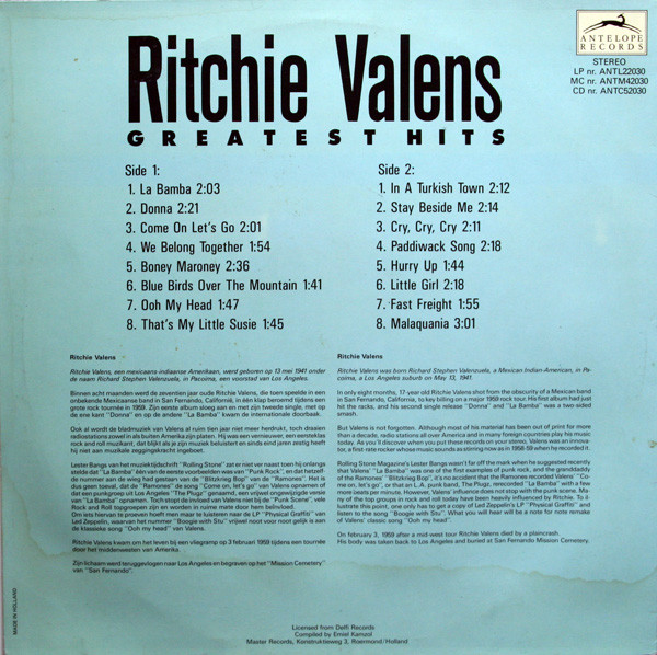 Ritchie Valens - Greatest Hits | Antelope Records (ANTL22030) - 2 Ritchie Valens - Greatest Hits | Antelope Records (ANTL22030) - 2