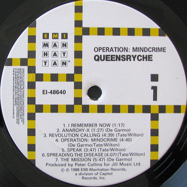 Queensrÿche - Operation: Mindcrime | EMI-Manhattan Records (E1-48640) - 2