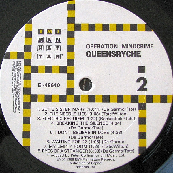 Queensrÿche - Operation: Mindcrime | EMI-Manhattan Records (E1-48640) - 3