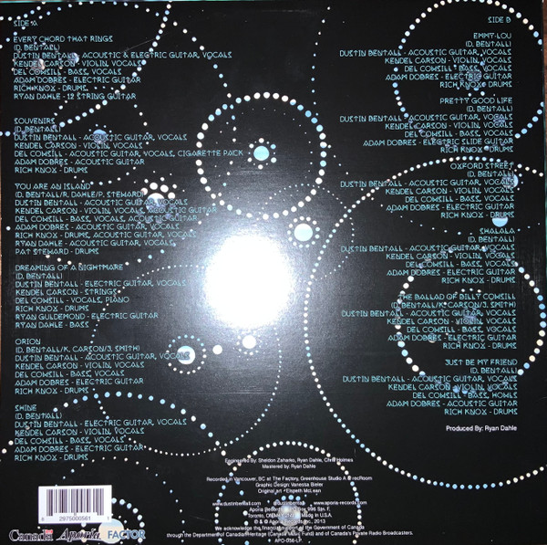 Dustin Bentall &The Smokes - Orion, You Are An Island | Aporia Records (APO-056-LP)