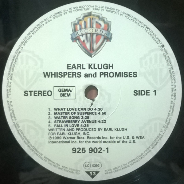 Earl Klugh - Whispers And Promises | Warner Bros. Records (925 902-1) - 3