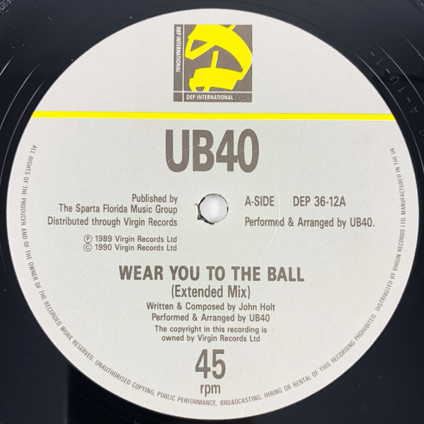 UB40 - Wear You To The Ball | DEP International (DEP 36-12) - 3