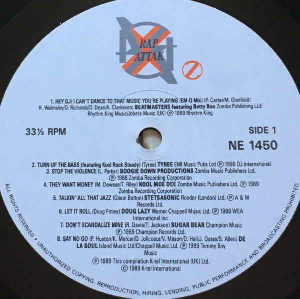 Various - Rap Attak | K-Tel (NE 1450) - 4 Various - Rap Attak | K-Tel (NE 1450) - 4