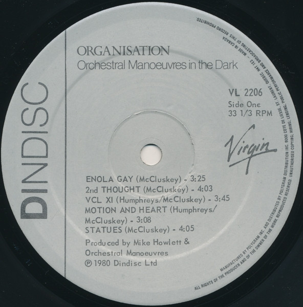 Orchestral Manoeuvres In The Dark - Organisation | Virgin (VL 2206) - 3