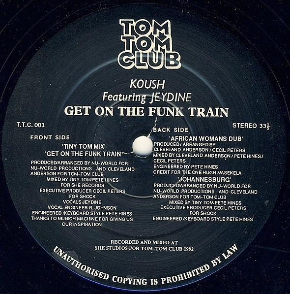 Koush Featuring Jeydine - Get On The Funk Train | Tom-Tom Club (TTC003)