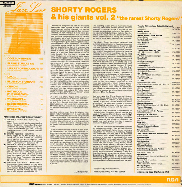 Shorty Rogers And His Giants - Shorty Rogers And His Giants Vol 2 "The Rarest" | RCA (NL 70110) - 2 Shorty Rogers And His Giants - Shorty Rogers And His Giants Vol 2 "The Rarest" | RCA (NL 70110) - 2