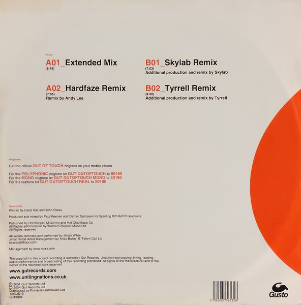 Uniting Nations - Out Of Touch | Gusto Records (12GUS13) - 2