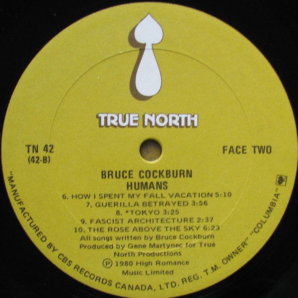 Bruce Cockburn - Humans | True North (TN-42) - 4