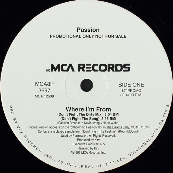 Passion - Where I'm From | MCA Records (MCA8P 3697)