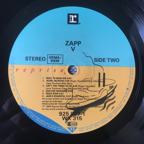 Zapp - Zapp Vibe | Reprise Records (925 807-1) - 4