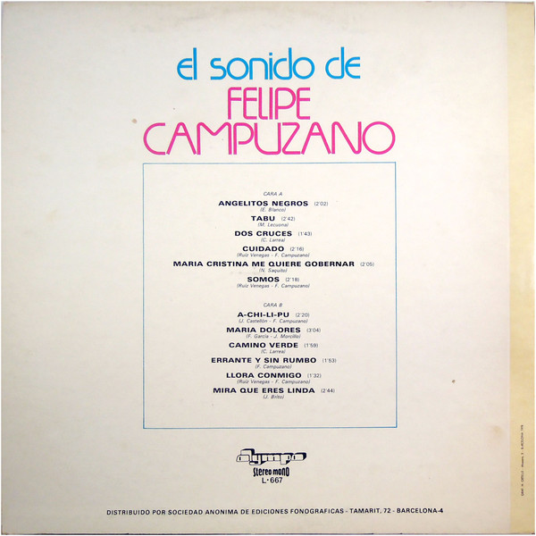 Felipe Campuzano - El Sonido De Felipe Campuzano | Olympo (L-667) - 2