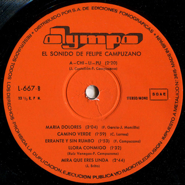 Felipe Campuzano - El Sonido De Felipe Campuzano | Olympo (L-667) - 4