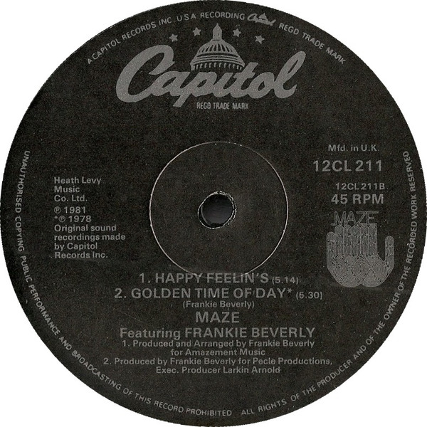 Maze Featuring Frankie Beverly - Joy And Pain | Capitol Records (12CL 211) - 3