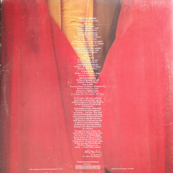 The Three Degrees - The Three Degrees | Philadelphia International Records (PIR 65858) - 3