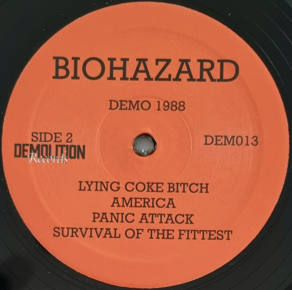 Biohazard - 1988 Demo | Demolition Records (DEM013) - 4