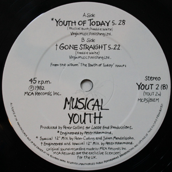 Musical Youth - Youth Of Today | MCA Records (YOUT 2) - 4