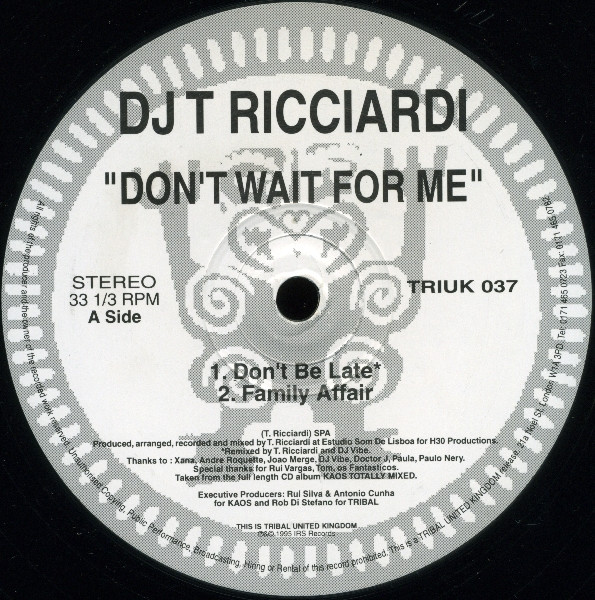 DJ Tó Ricciardi - Don't Wait For Me | TRIBAL United Kingdom (TRIUK 037)