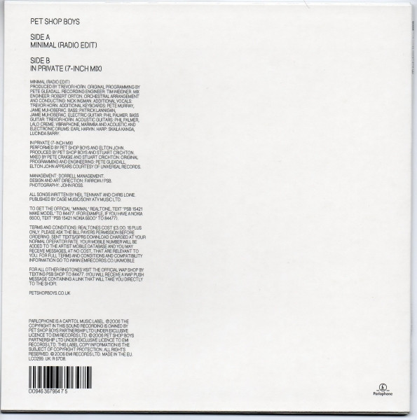 Pet Shop Boys - Minimal | Parlophone (R 6708) - 3