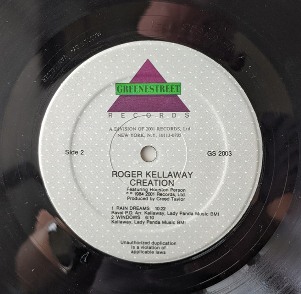 Roger Kellaway Featuring Houston Person - Creation | Greene Street Records (GS 2003) - 4