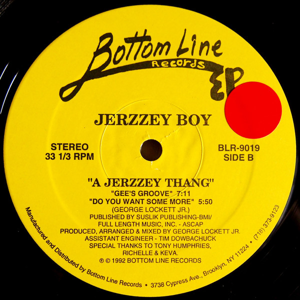 Jerzzey Boy - A Jerzzey Thang | Bottom Line Records (BLR-9019) - 2