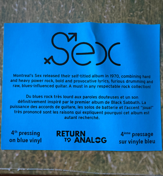 Sex - Sex | Return To Analog (RTA-037) - 2